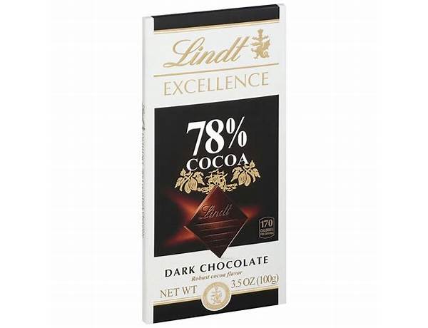 Excellence 78% cocoa dark chocolate bar food facts
