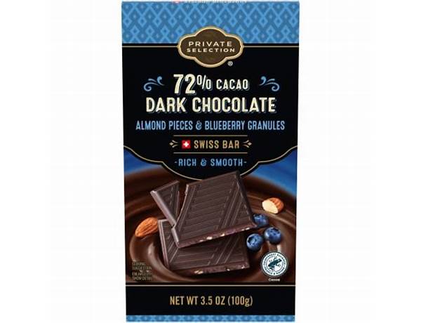 Exclusive selection 72 dark chocolate ingredients
