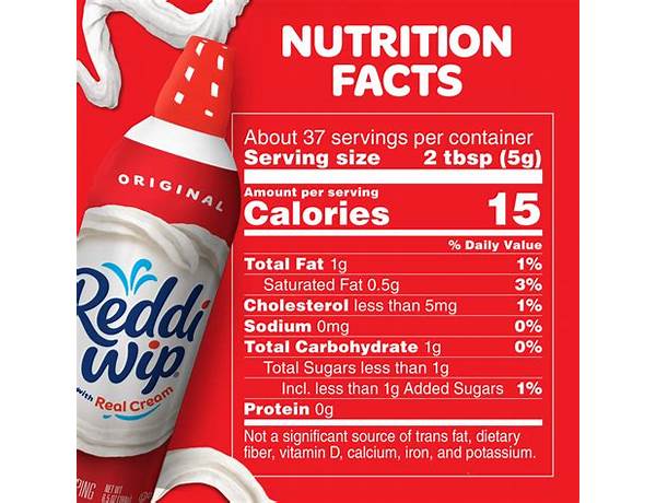 Extra creamy reddi wip food facts