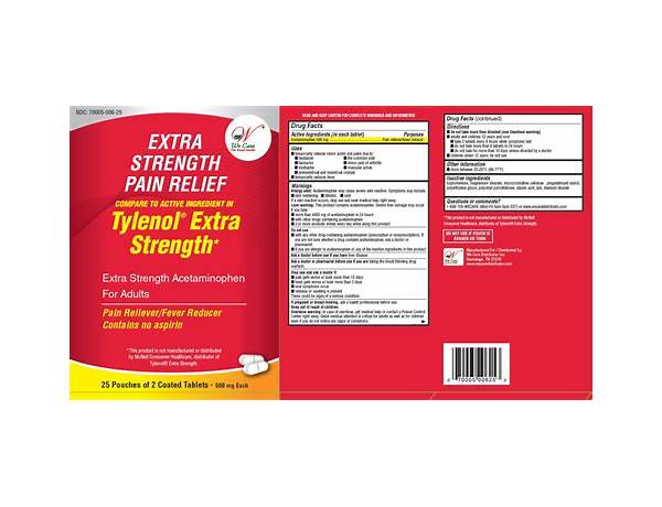 Extra strength acetaminophen ingredients