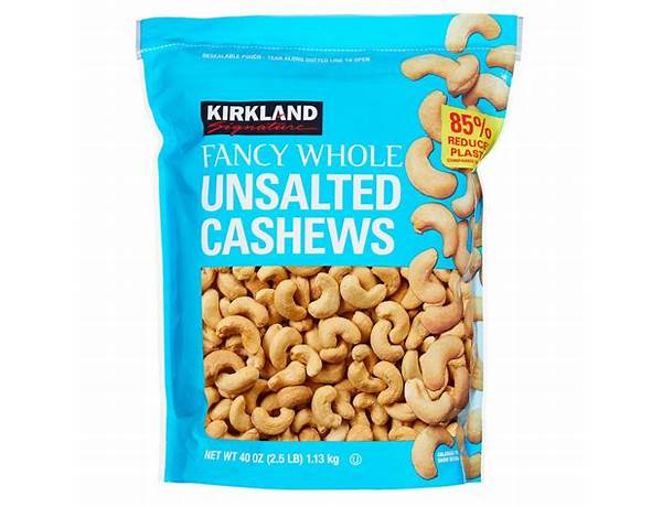 Fancy whole unsalted cashews ingredients