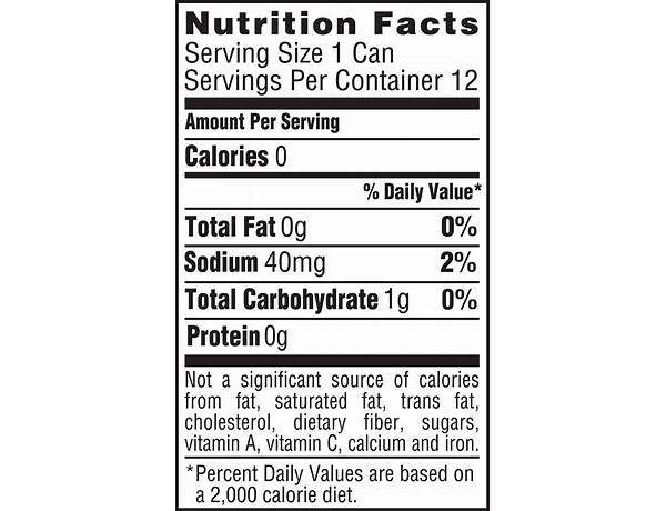 Fanta zero sugar nutrition facts