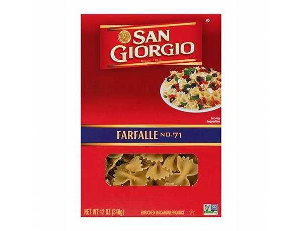 Farfalle no. 71 food facts