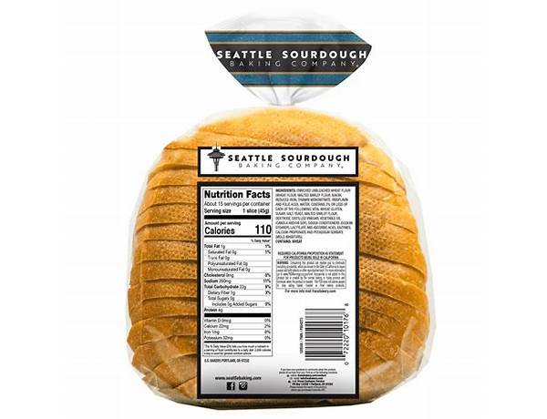 Farmhouse sourdough bread food facts