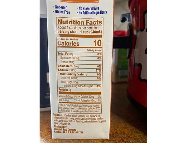 Fat free chicken broth nutrition facts