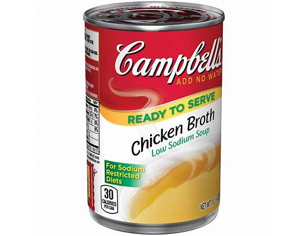 Fat free ready to serve reduced sodium chicken broth, chicken food facts