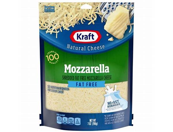 Fat free shredded mozzarella food facts