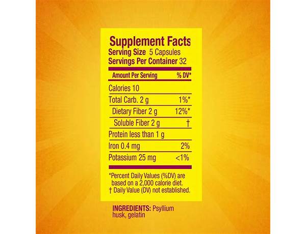 Fiber capsule nutrition facts