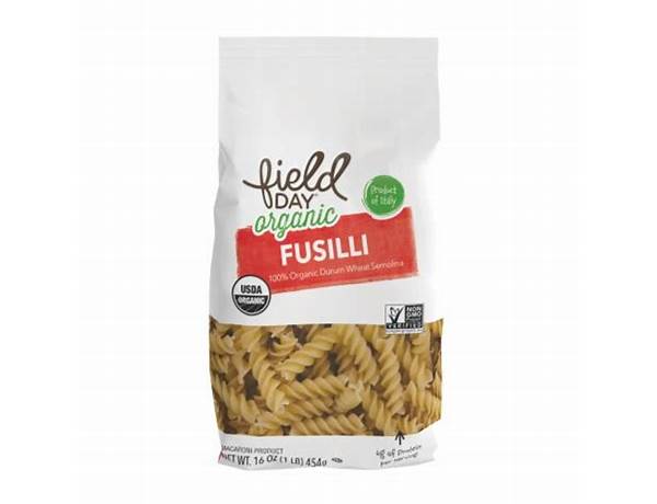 Field day, italian macaroni product, organic traditional fusilli nutrition facts