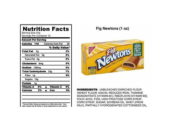 Fig newtons cookies, whole grain nutrition facts