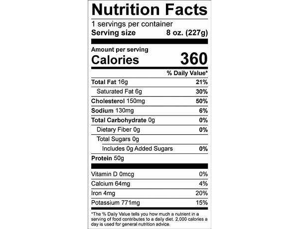 Filet nutrition facts