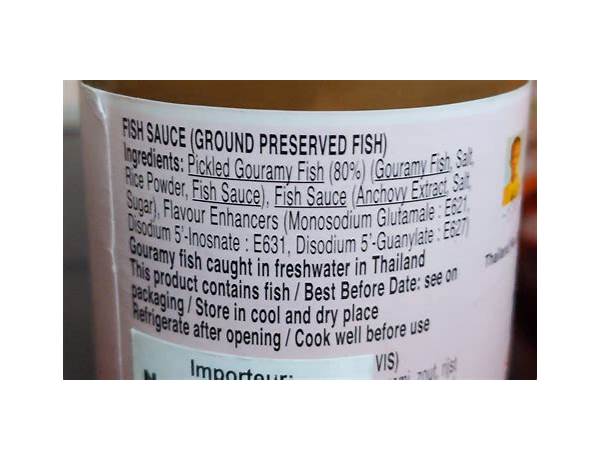 Fish sauce ingredients