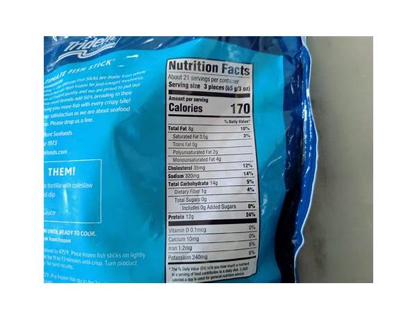 Fish sticks nutrition facts