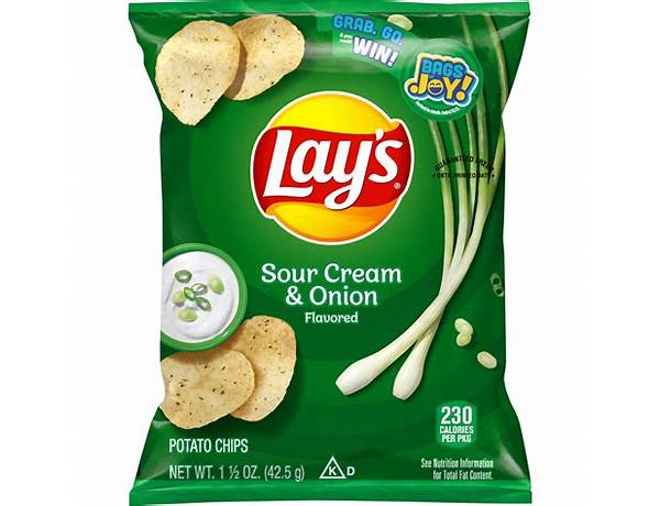 Flavored sour cream onion chips food facts