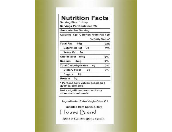 Fleischmans with olive oil nutrition facts