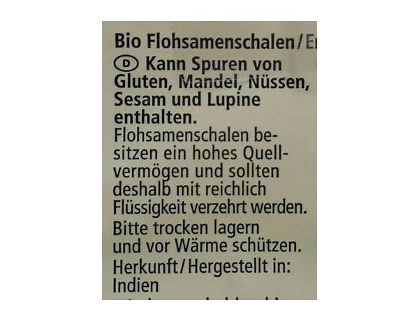 Flohsamenschalen ingredients