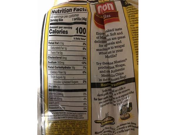 Flour fajita tortillas, flour nutrition facts