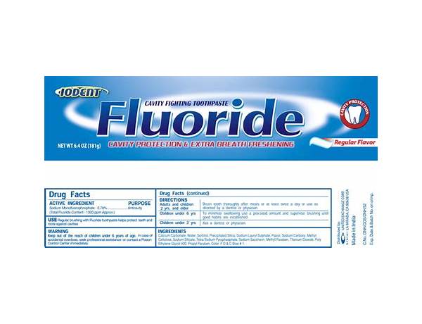 Flouride toothpaste food facts