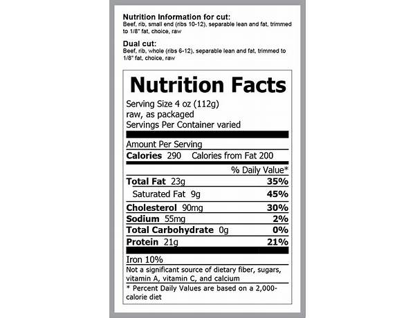 Flunken rib nutrition facts