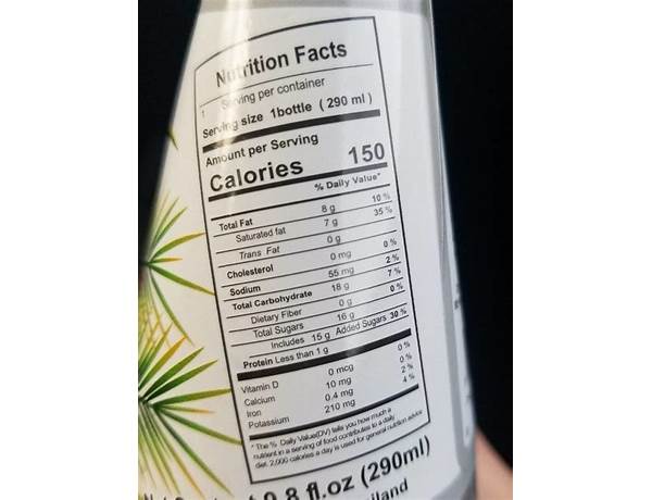 Food with purpose non-dairy coconut milk with nata de coco nutrition facts