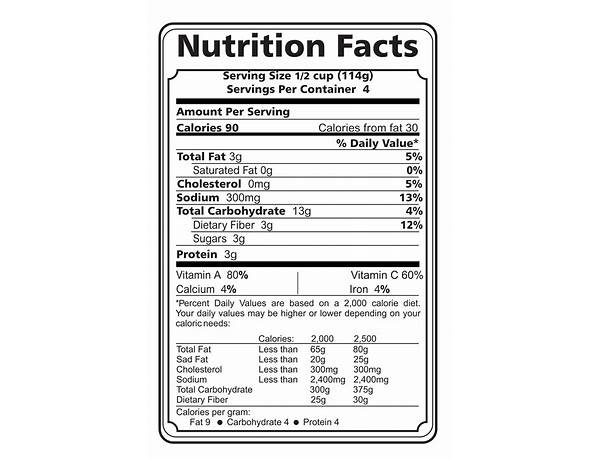 Formula 18 nutrition facts