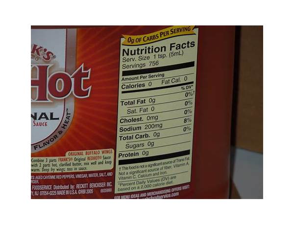 Franks, red hot original food facts