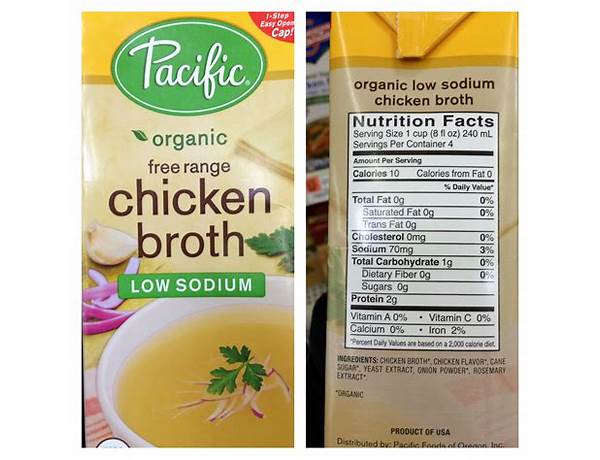 Free range chicken broth low sodium food facts