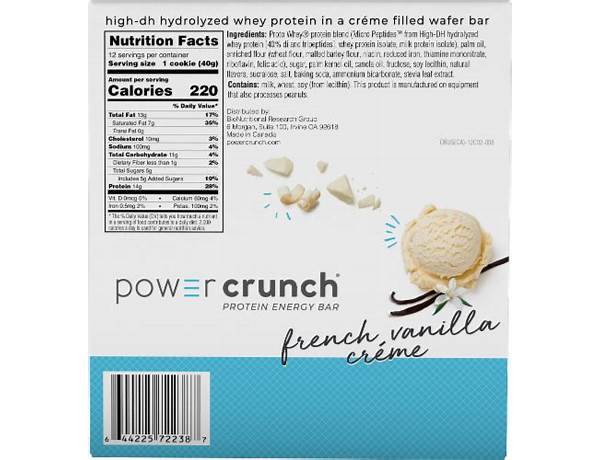 French vanilla crème nutrition facts
