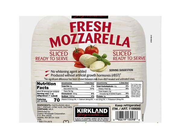 Fresh mozzarella food facts