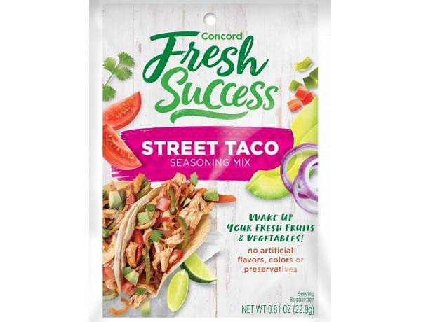 Fresh success street taco seasoning mix food facts