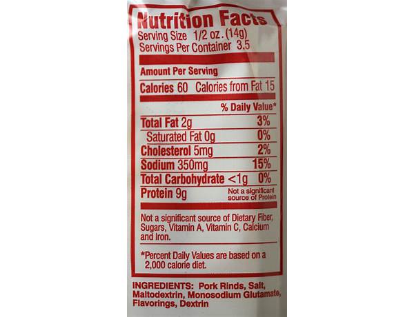 Fried pork rings nutrition facts