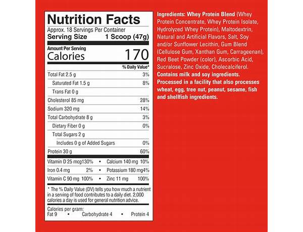 Froot loops whey prptein food facts