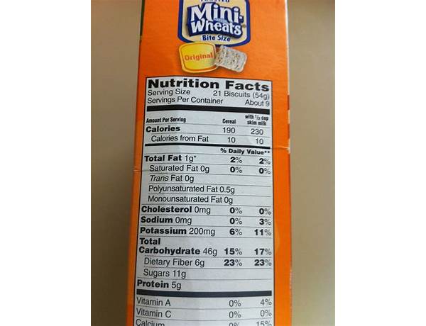 Frosted mini wheats food facts