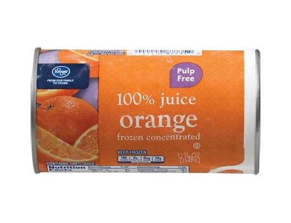 Frozen orange juice cconcentrate with pulp food facts