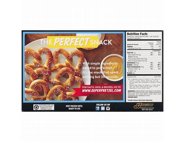 Frozen pretzel nutrition facts