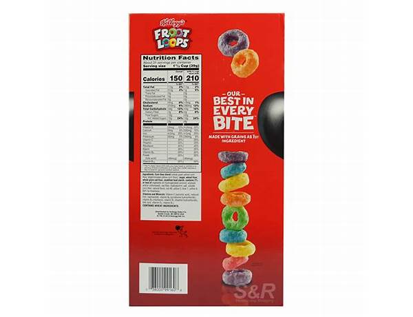 Fruit flavored multi-grain sweetened cereal nutrition facts