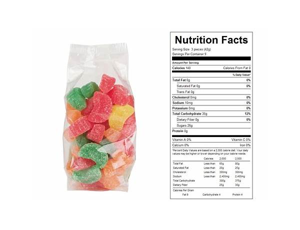 Fruit flavored slices food facts