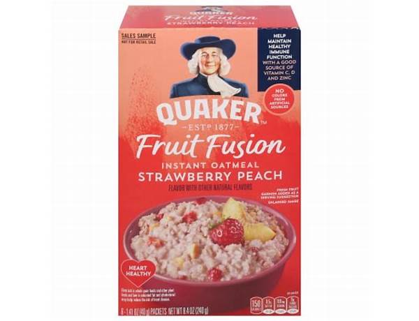 Fruit fusion strawberry peach oatmeal food facts