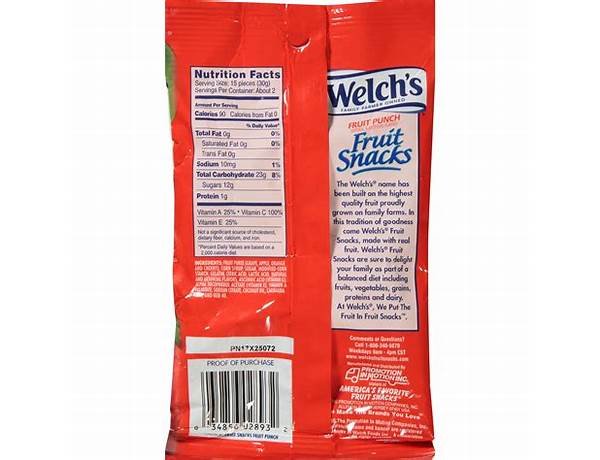 Fruit punch fruit snacks food facts