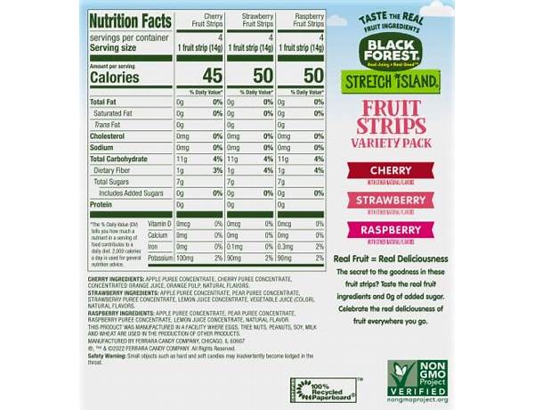 Fruit strip nutrition facts