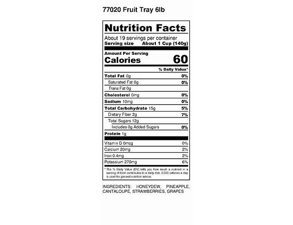 Fruit tray nutrition facts
