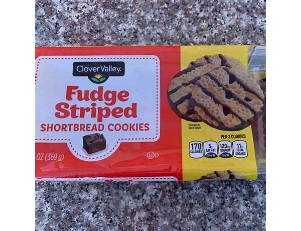 Fudge striped shortbread cookies food facts
