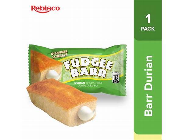 Fudgee barr durian nutrition facts