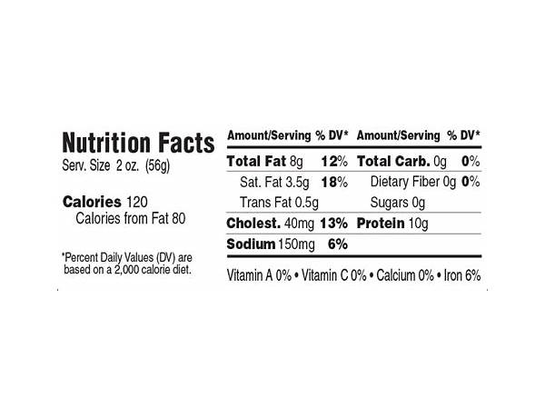 Fully cooked ground beef with juices nutrition facts