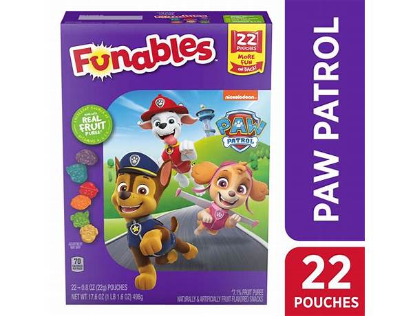 Funables paw patrol fruit flavored snacks food facts