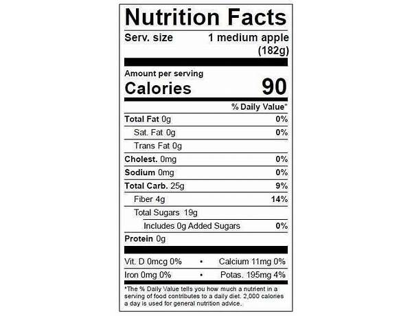 Gala apple nutrition facts