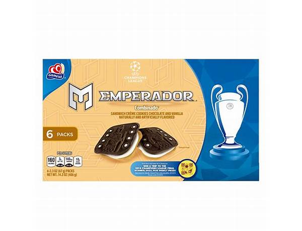 Gamesa emperador vanilla cookies (6-2.3 oz) 14.3 ounce 6 pack box food facts