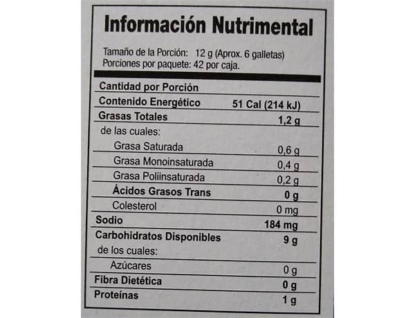 Gamesa saladitas 2 paketines nutrition facts