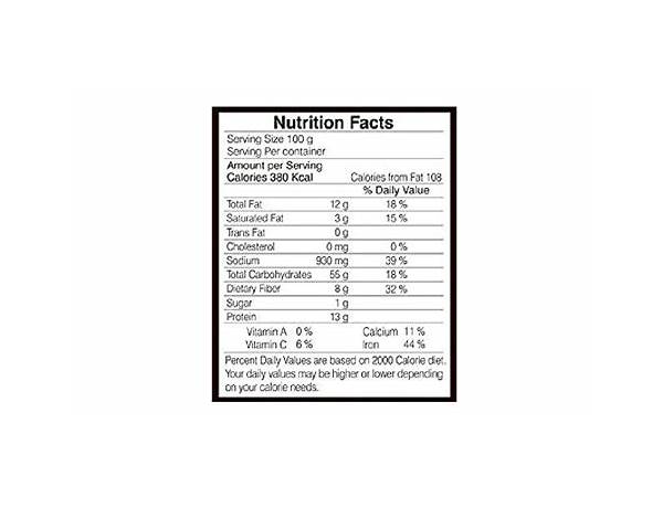 Garam masala nutrition facts