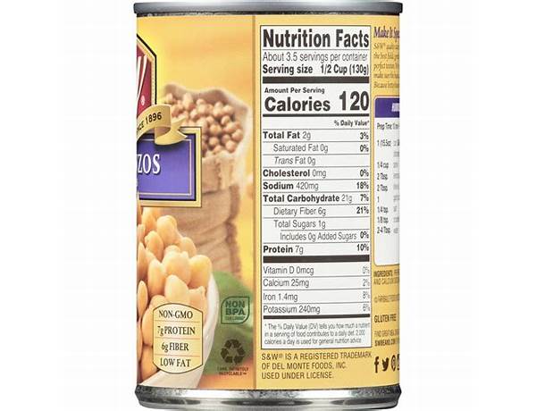 Garbanzo beans nutrition facts